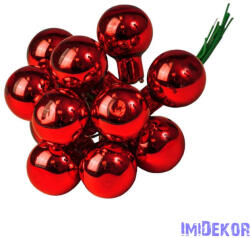 Üveggömb pick 2cm 12db/köteg - Fényes Piros