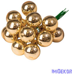 Üveggömb pick 2cm 12db/köteg - Fényes Arany