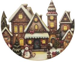 Nyomtatott dekorkarton - Félkoszorú közép - házikós 10x11, 8cm