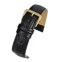 LBS Curea Ceas Piele Naturala Croco (negru) 20mm