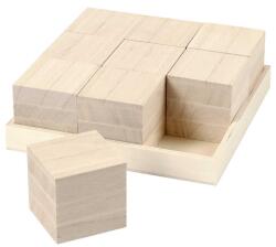  Fa kockák tartóban (fa dekoráció díszítésre)
