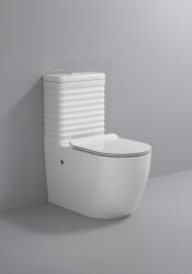  Set vas wc cu capac slim, montare pe podea, rimless, evacuare laterala, 68 x 37 x 80 cm T2127 (C1296)