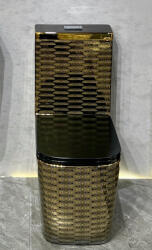 Set vas wc , montare pe podea, rimless, evacuare laterala, auriu negru 68 x 37 x 80 cm T2214EBG5 (C1312)