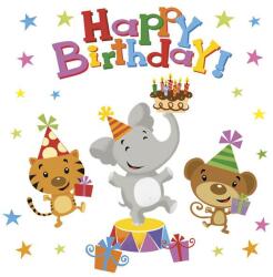  Happy Birthday Animals szalvéta 20 db-os 33x33 cm (PKK051874) - sandori