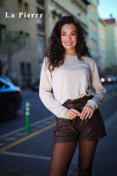 La Pierre Melitta Bézs Kötött Pulcsi