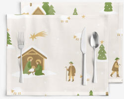 Goldea karácsonyi pamut reggeliző alátét - karácsonyi dalok - 2db 30 x 40 cm