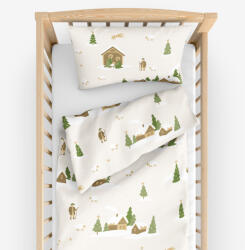 Goldea karácsonyi gyermek pamut ágyneműhuzat kiságyba - karácsonyi dalok 100 x 135 és 40 x 60 cm