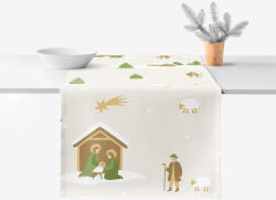 Goldea karácsonyi pamut asztali futó - karácsonyi dalok 20x140 cm