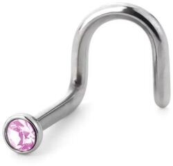 Orr piercing orvosi acélból, Pink kővel