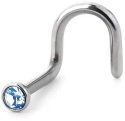  Orr piercing orvosi acélból, Kék kővel