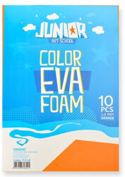 Kreatív Junior dekor gumilap A/4, naracssárga, 10 db/csomag (134026)