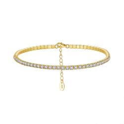 BeSpecial Bratara tennis argint 925 placata cu aur 14K cu zirconiu (BRR57)