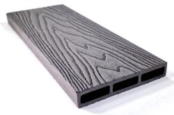 WoodLook WPC kerítésléc méterár 12 cm széles 400 cm hosszú Woodlook Ideal kerítéselem Grafit szürke