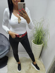 Norafashion Csinos body fém díszítéssel (fehér) (251509)