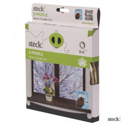  steck! Ablaktömítő, D profil, BARNA, 6m (SAD 6B)