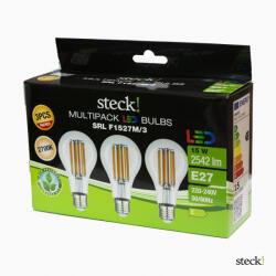 Steck steck! LED filament fényforrás 15W E27 2700K MULTIPACK (SRL F1527M/3)