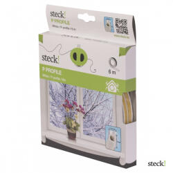  steck! Ablaktömítő, P profil, FEHÉR, 6m (SAP 6F)