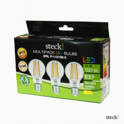 Steck steck! LED filament fényforrás 11W E27 2700K MULTIPACK (SRL F1127M/3)