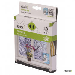  steck! Ablaktömítő, E profil, FEHÉR, 6m (SAE 6F)