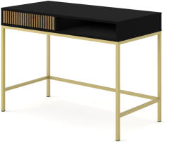 BIM Тоалетка Ravenna F 1S боядисан фрезован MDF, черен мат/дъб артисан/злато (RAVENNAVANDESKBMGF)