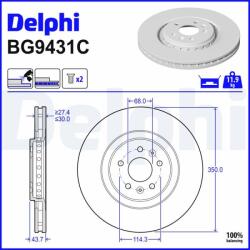 DELPHI Disc frana DELPHI BG9431C (BG9431C) - automobilus