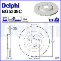 DELPHI Disc frana DELPHI BG5309C (BG5309C) - automobilus