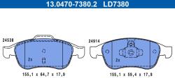 ATE set placute frana, frana disc ATE Ceramic 13.0470-7380.2 (13.0470-7380.2)