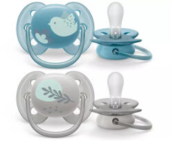 Philips Ultrasoft Premium Neutral Játszócumi 6-18 Hónapos Korosztály Állatos Minta Fiúknak 2db (SCF091/15) (SCF091/15)