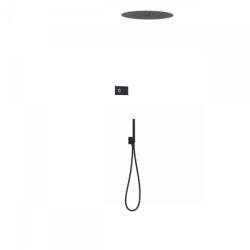 TRES Shower Technology falba építhető elektronikus termosztátos zuhanyrendszer matt fekete 09288557NM (09288557NM)