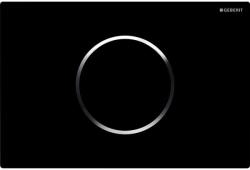 Geberit Sigma10 érintésmentes működtetőlap, WC öblítés elektronikus működtetéssel, hálózati, 2 mennyiséges öblítés, fekete/fényes króm 115.907. KM. 6 (115.907.KM.6) - szaniteresklimacenter