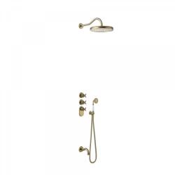 TRES Tres-Clasic falba építhető termosztátos zuhanyszett kádkifolyóval matt, kopott réz 24235301LM (24235301LM)