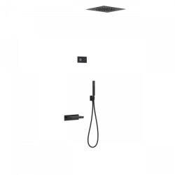TRES Shower Technology falba építhető elektronikus termosztátos zuhanyrendszer kádkifolyóval matt fekete 09288315NM (09288315NM)
