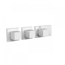 TRES Block-System beépíthető termosztátos 4 utas csaptelep matt fehér 20725499BM (20725499BM)