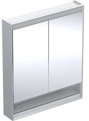 Geberit One tükrös szekrény nyitott polccal és világítással 75x90 cm, két ajtóval, alumínium 505.832. 00.1 (505.832.00.1)