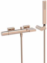 TRES Projekt-Tres egykaros falon kívüli kádcsaptelep cascade kifolyóval rózsa arany 21117001OP (21117001OP)
