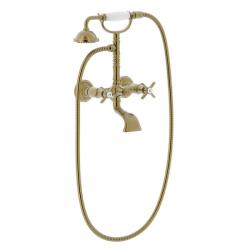 TRES Tres-Clasic két fogantyús fali kádcsaptelep matt, kopott réz 24217601LM (24217601LM)