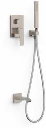 TRES Slim Exclusive falba építhető 2 utas, egykaros keverőcsaptelep kádtöltővel, zuhanyszettel rozsdamentes acél 20228007AC (20228007AC)