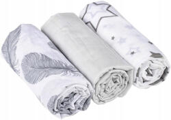  Muszlin pelenkacsomag - 3 db - szürke/fehér szett (510033)