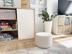  Velvet gyerek puff - világos bézs/ekrü (232446)