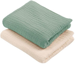 ColorStories Muszlin textilpelenka 2 db - bézs és olíva (943600)