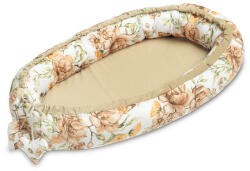  Velvet babafészek - bézs - virágok (512586)