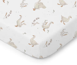 ColorStories Pamut lepedő babaágyhoz "Happy Goose" - fehér (670150)