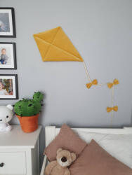  3D fali papírsárkány dekoráció - mustár (977993)