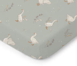 ColorStories Pamut lepedő babaágyhoz "Happy Goose" - olíva (296185)