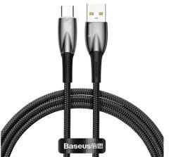 Baseus GLIMMER adatkábel (USB - Type-C, 6A, 100W, gyorstöltő, 100cm, törésgátló) FEKETECADH000401