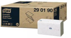 Tork kéztörlő H3 Z hajtogatású, toalettbe dobható Advanced extra fehér - 2r, 250 lap/csg, 15 csg/karton (DA503XSZHT290190)