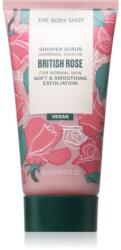 The Body Shop British Rose Shower Scrub gyengéd testpeeling rózsa illattal 50 ml