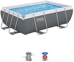 Bestway négyzet alakú medence, Steel Pro MAX kerettel, pumpával, fémkerettel, szürke, 282 x 196 x 84 cm