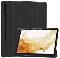 Gigapack Tok álló, bőr hatású (aktív FLIP, oldalra nyíló, TRIFOLD, asztali tartó, ceruza tartó) FEKETE (GP-163645) (GP-163645)