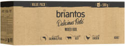 Briantos 44x100g Briantos Delicious Paté nedves kutyatáp Mix (csirke, marha, lazac & borsó)